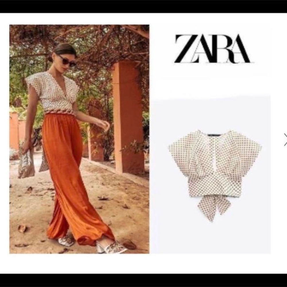 Zara polka dot open back top size M